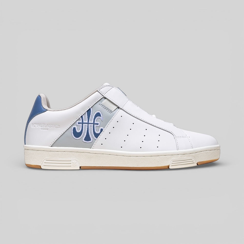 Men's Icon OG White Blue Logo Leather Sneakers 001961-058