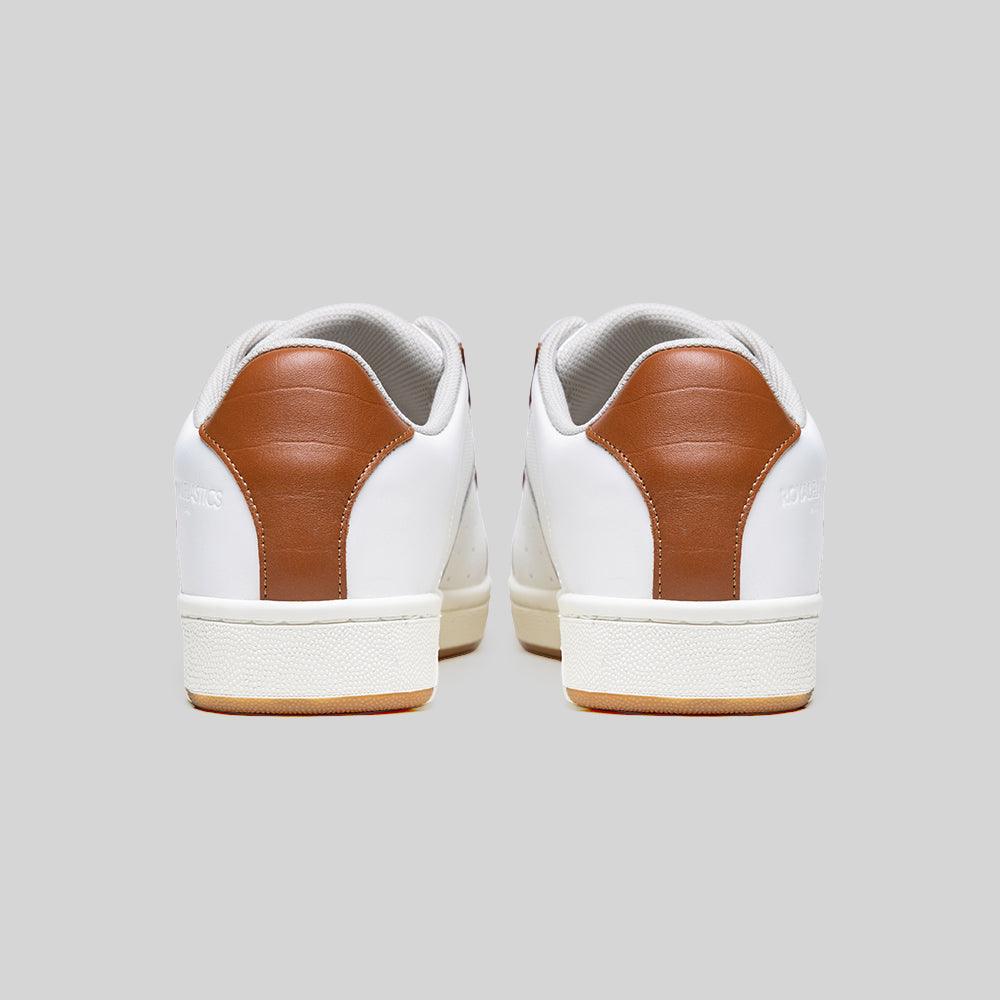 Men's Icon OG White Orange Logo Leather Sneakers 001962-007-4