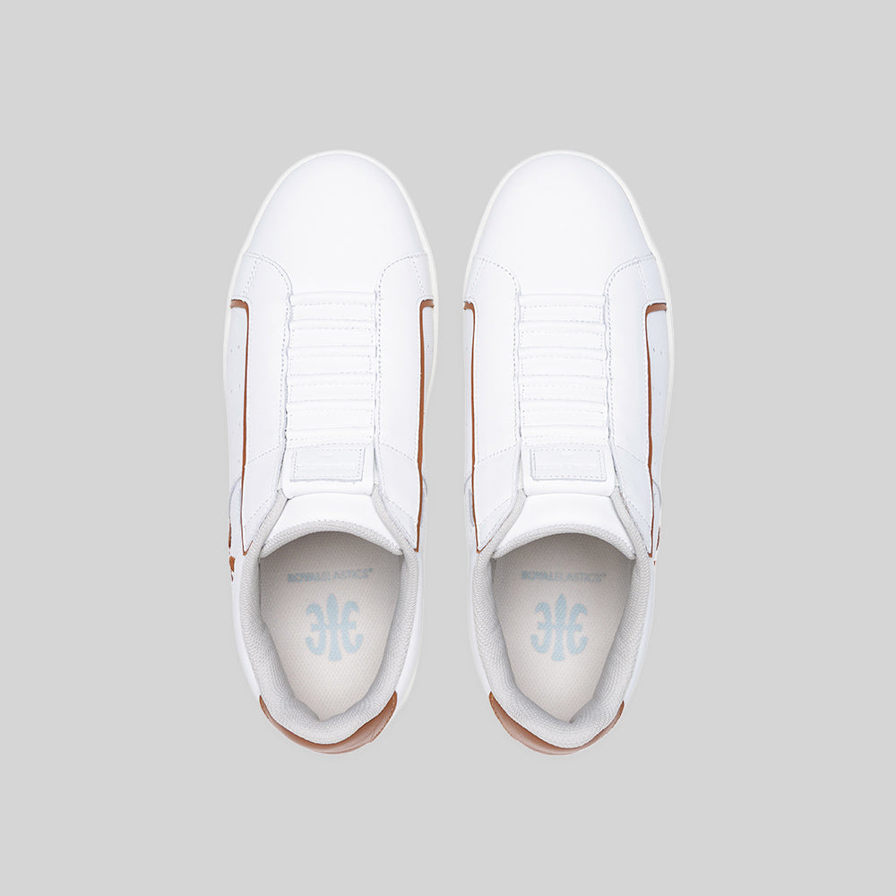 Men's Icon OG White Orange Logo Leather Sneakers 001962-007-6