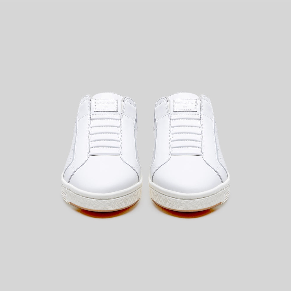 Men's Icon OG White Silver Logo Leather Sneakers 001962-008-3