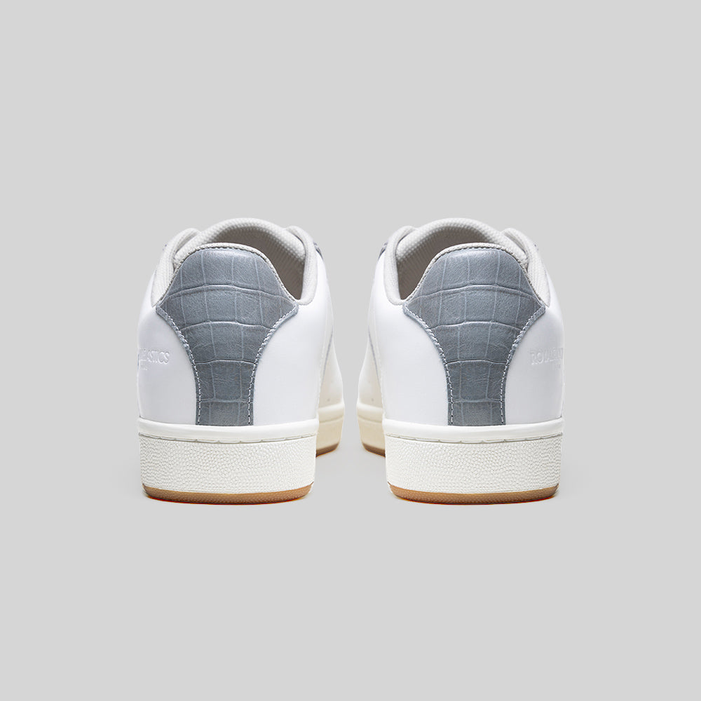 Men's Icon OG White Silver Logo Leather Sneakers 001962-008-4