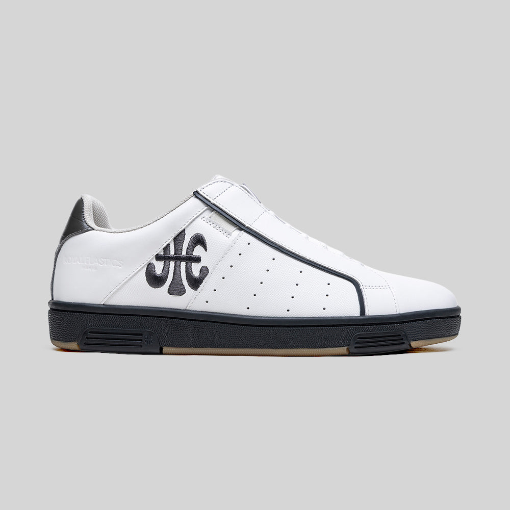 Men's Icon OG White Black Logo Leather Sneakers 001962-009-1