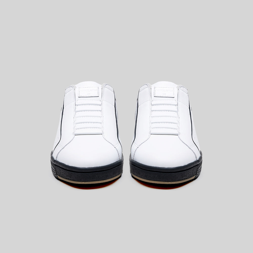 Men's Icon OG White Black Logo Leather Sneakers 001962-009-3