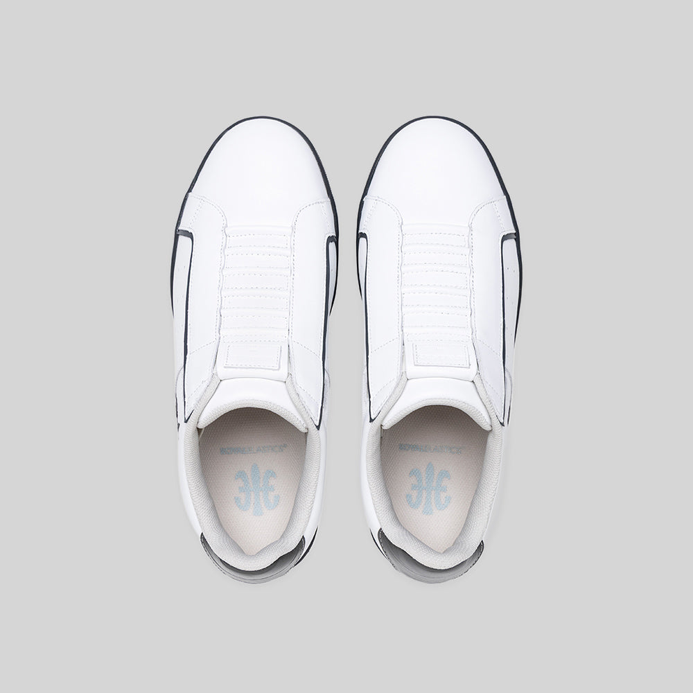 Men's Icon OG White Black Logo Leather Sneakers 001962-009-6