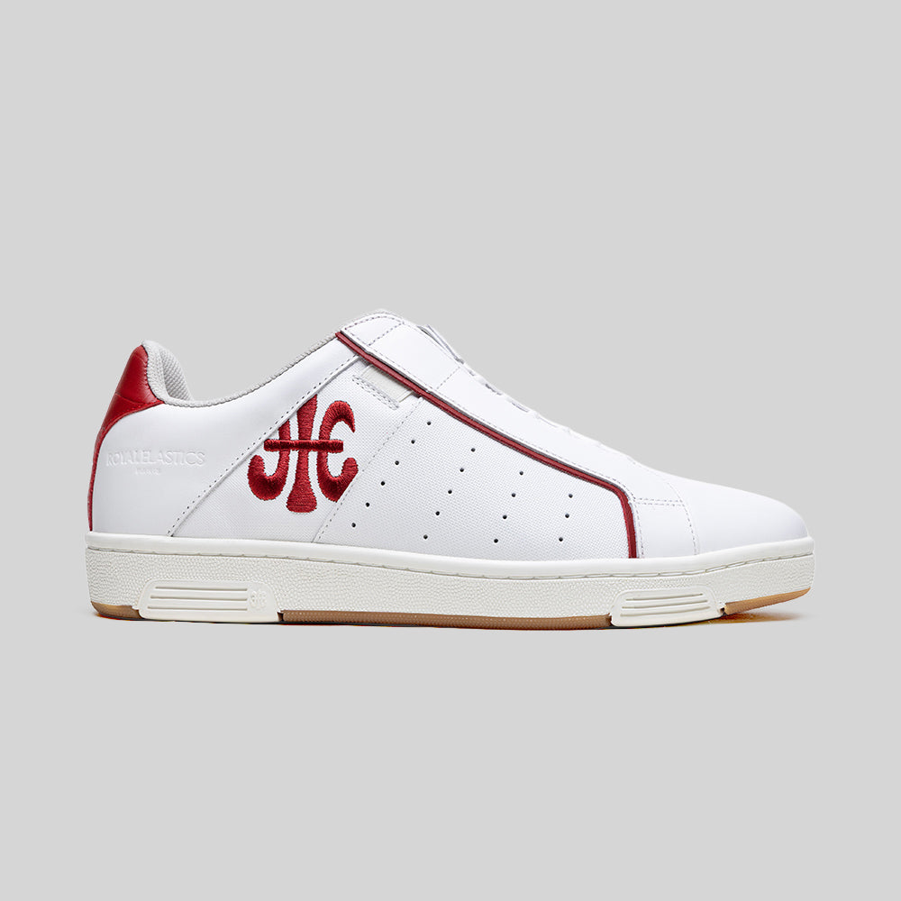 Men's Icon OG White Red Logo Leather Sneakers 001962-011-1