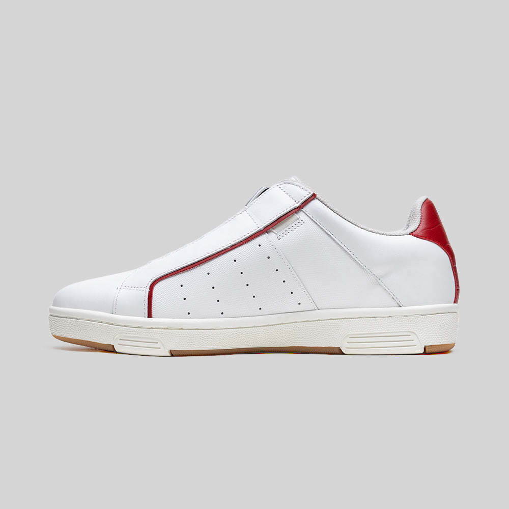 Men's Icon OG White Red Logo Leather Sneakers 001962-011-2