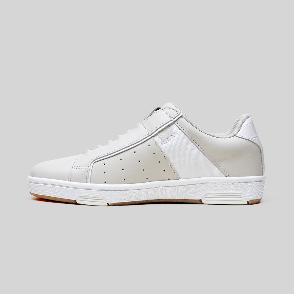 Men's Icon OG Beige White Logo Leather Sneakers 001962-707-2