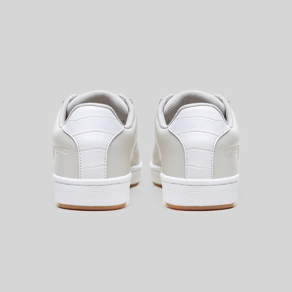 Men's Icon OG Beige White Logo Leather Sneakers 001962-707-4