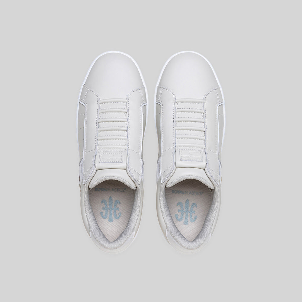Men's Icon OG Beige White Logo Leather Sneakers 001962-707-6
