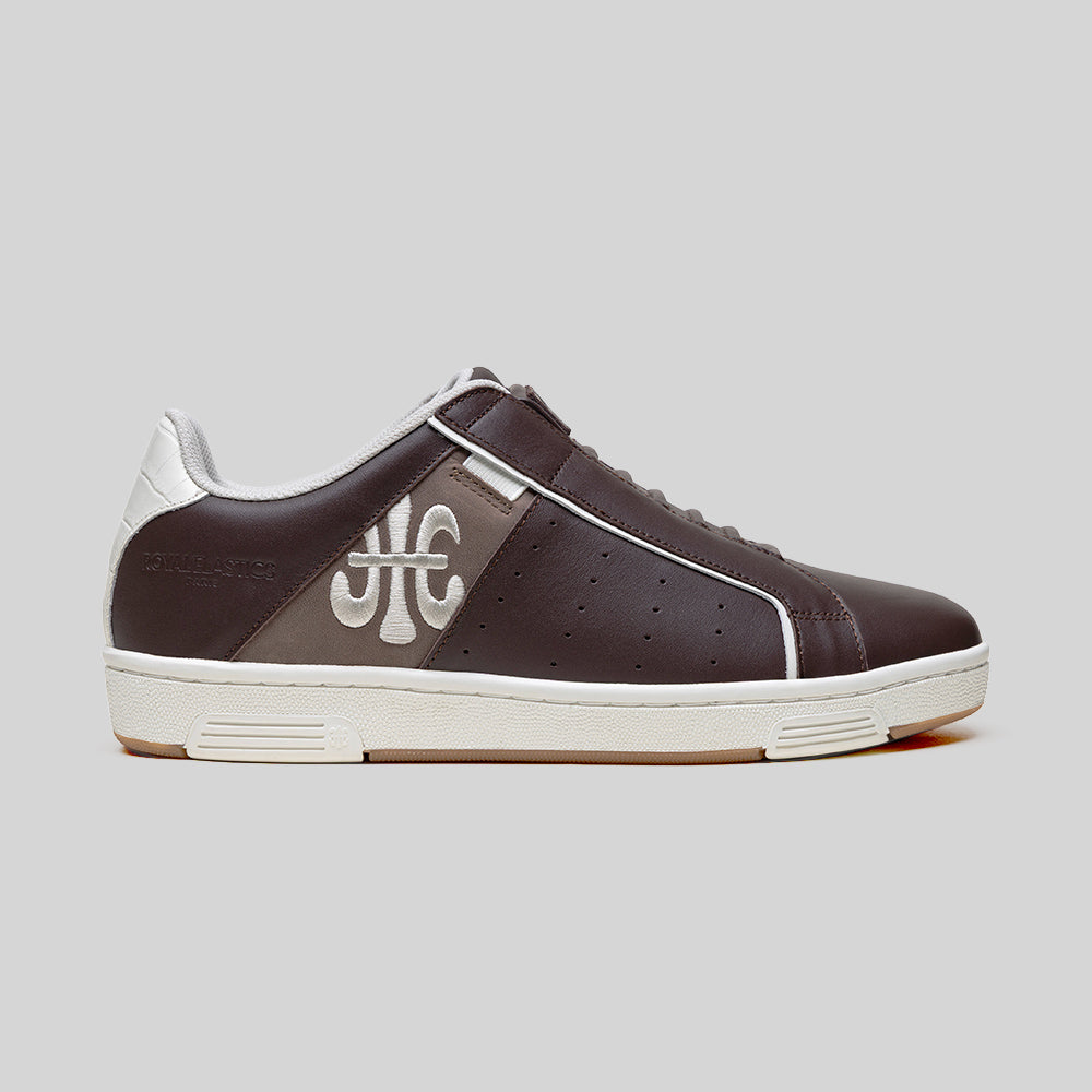 Men's Icon OG Brown Beige Logo Leather Sneakers 001962-777