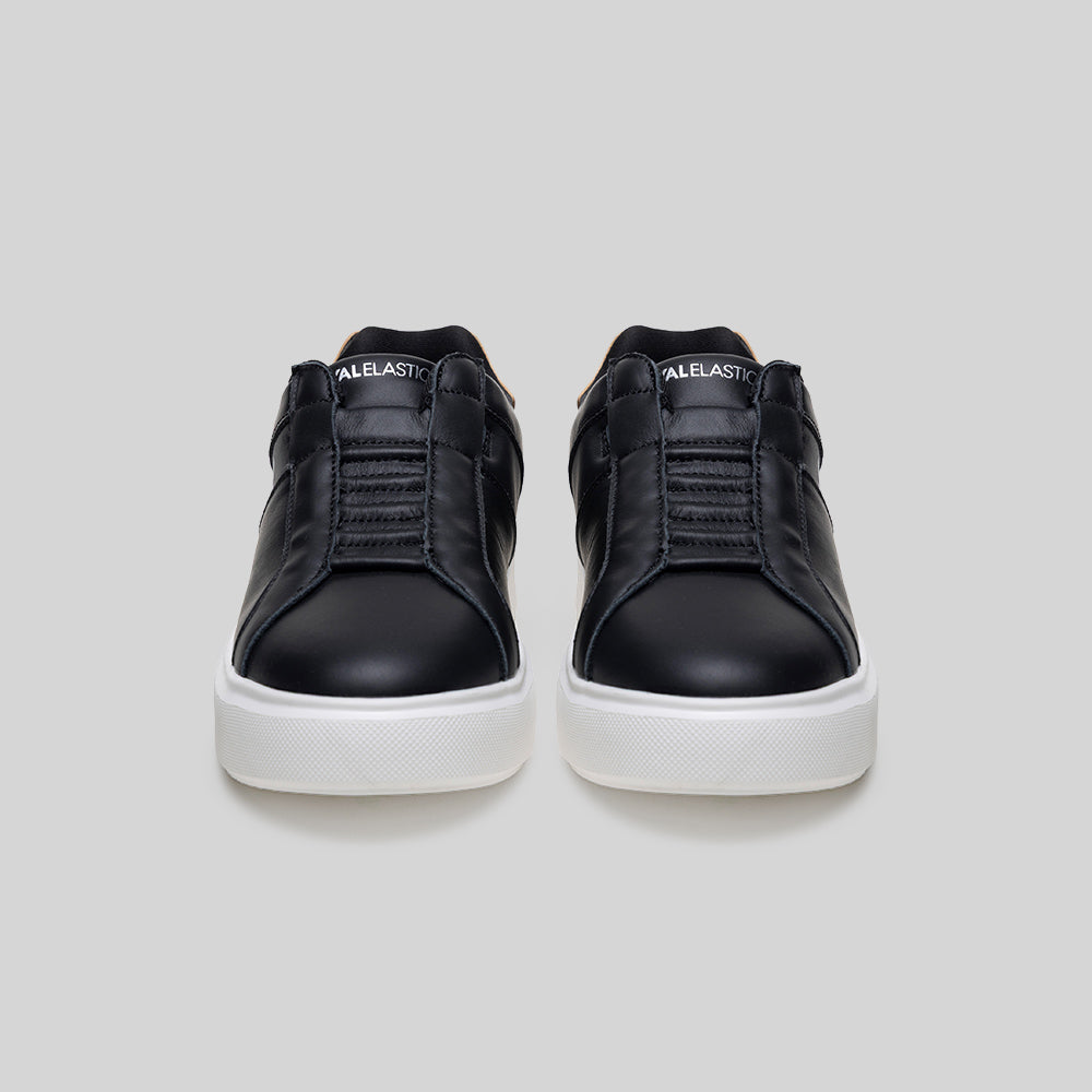 Men's Icon 3.0 Black Beige Leather Sneakers 002061-997-3
