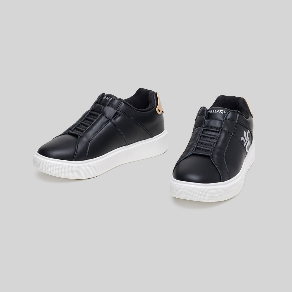 Men's Icon 3.0 Black Beige Leather Sneakers 002061-997-7