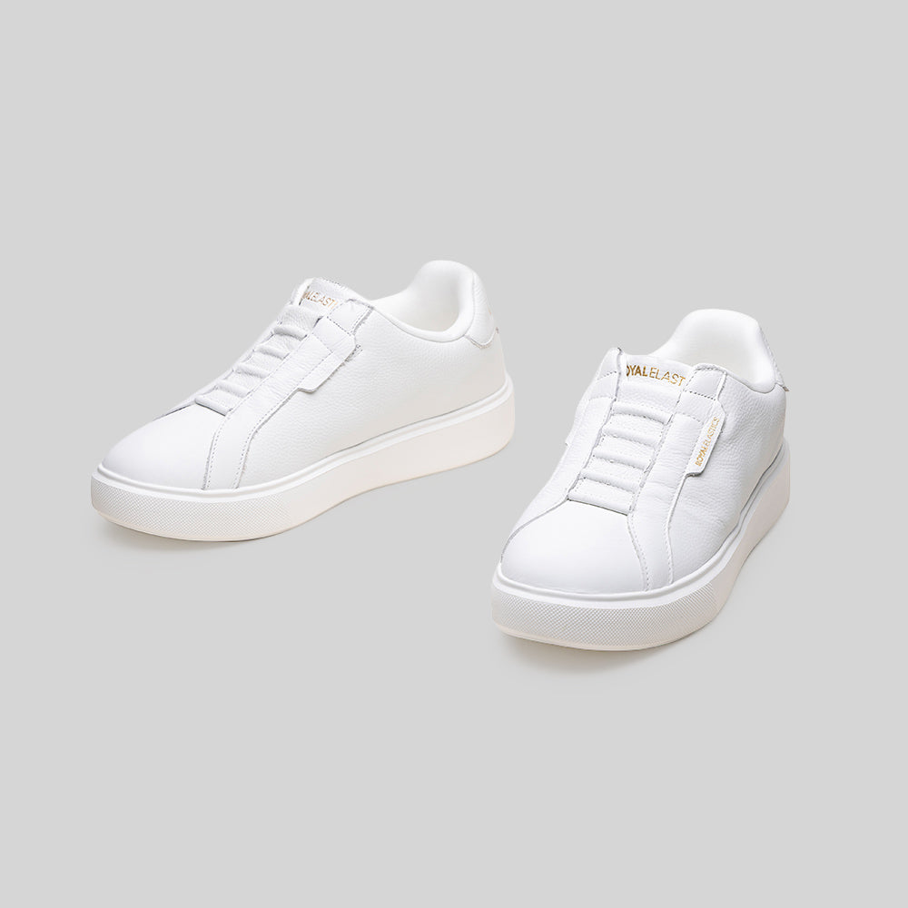 Men's Bishop White Leather Sneakers 002161-000-7
