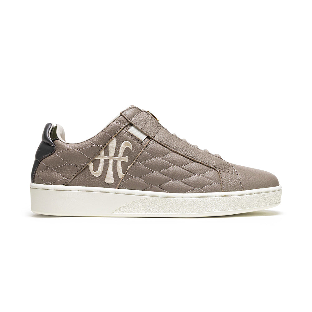 Men's Icon Lux Gray Beige Leather Sneakers 002553-888