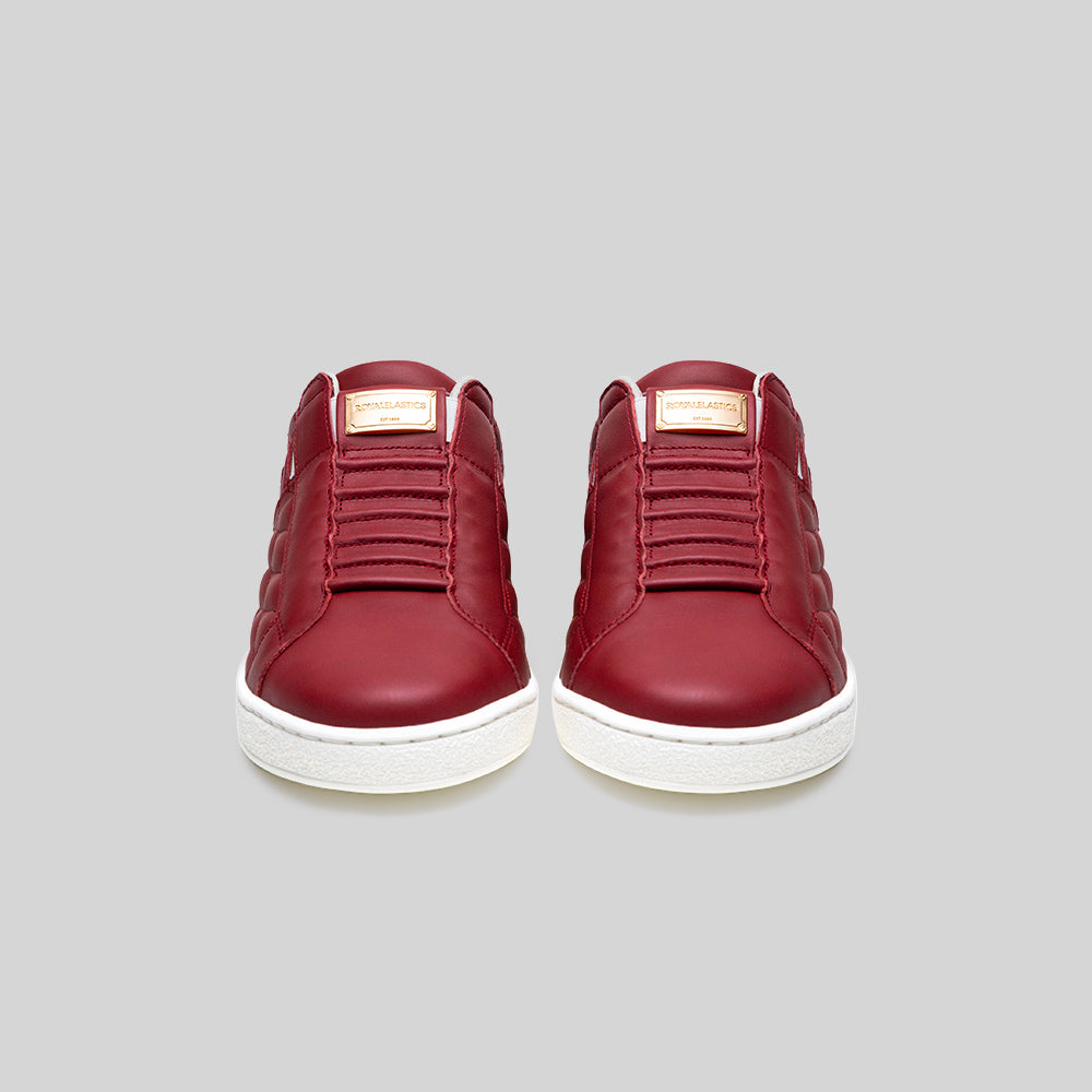 Men's Icon Lux Red Beige Leather Sneakers 002561-111