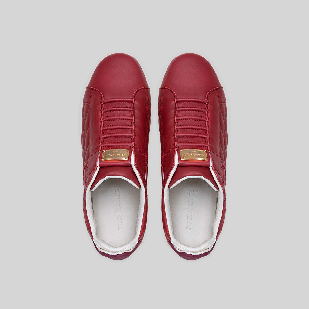 Men's Icon Lux Red Beige Leather Sneakers 002561-111-4