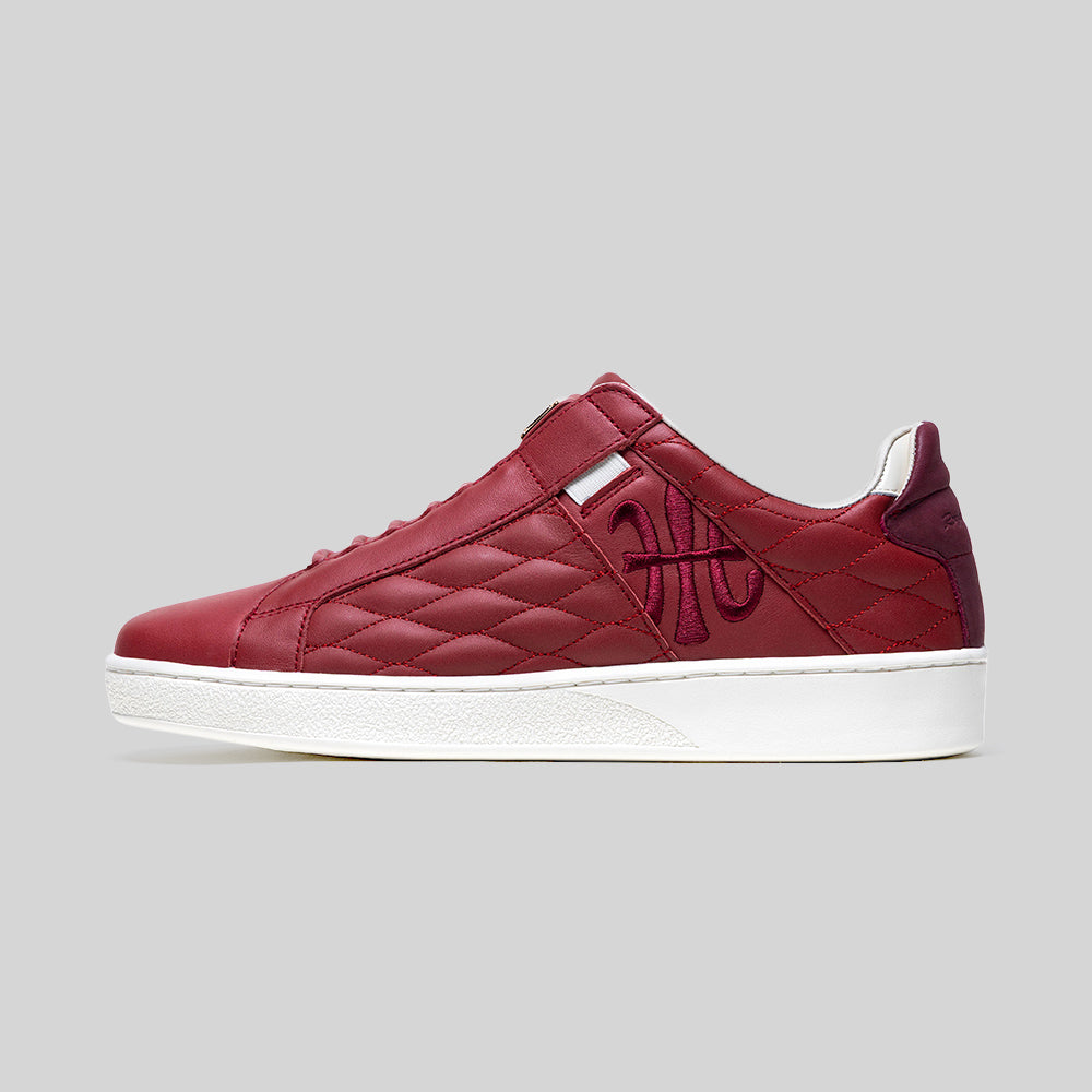 Men's Icon Lux Red Beige Leather Sneakers 002561-111-6