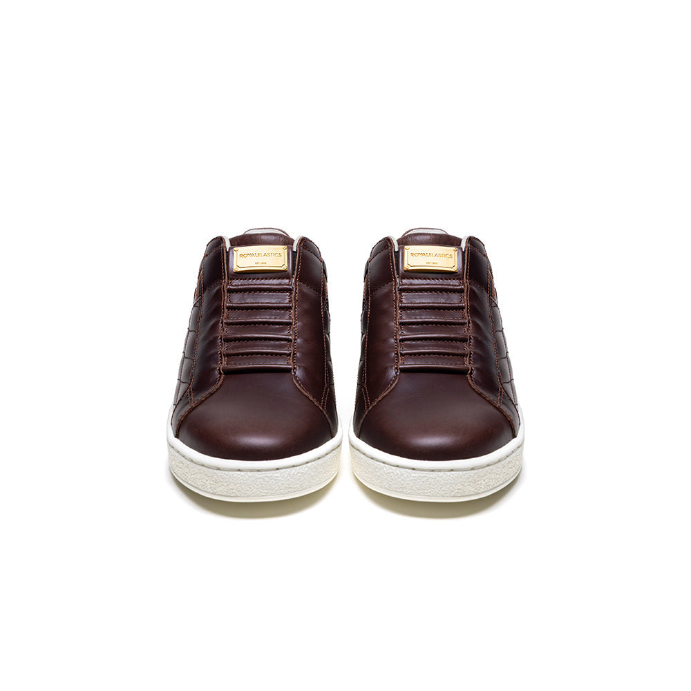Men's Icon Lux Brown Beige Leather Sneakers 002561-777