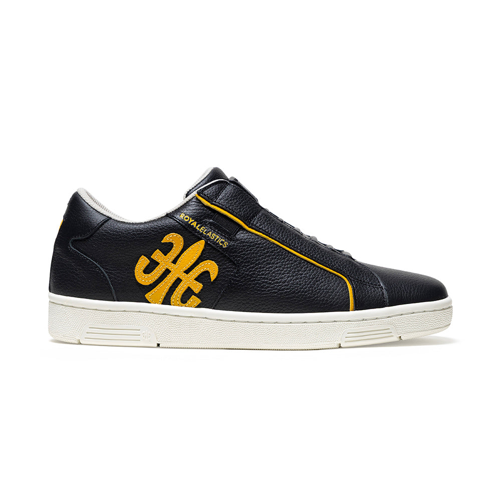 Men's Adelaide Black Yellow Leather Sneakers