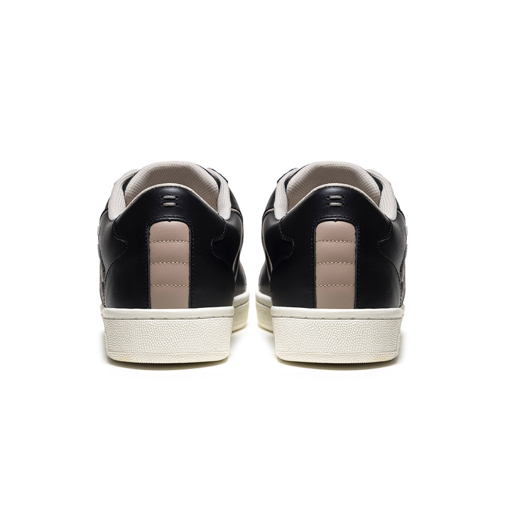 Men's Adelaide Black Beige Leather Sneakers 002653-998-3