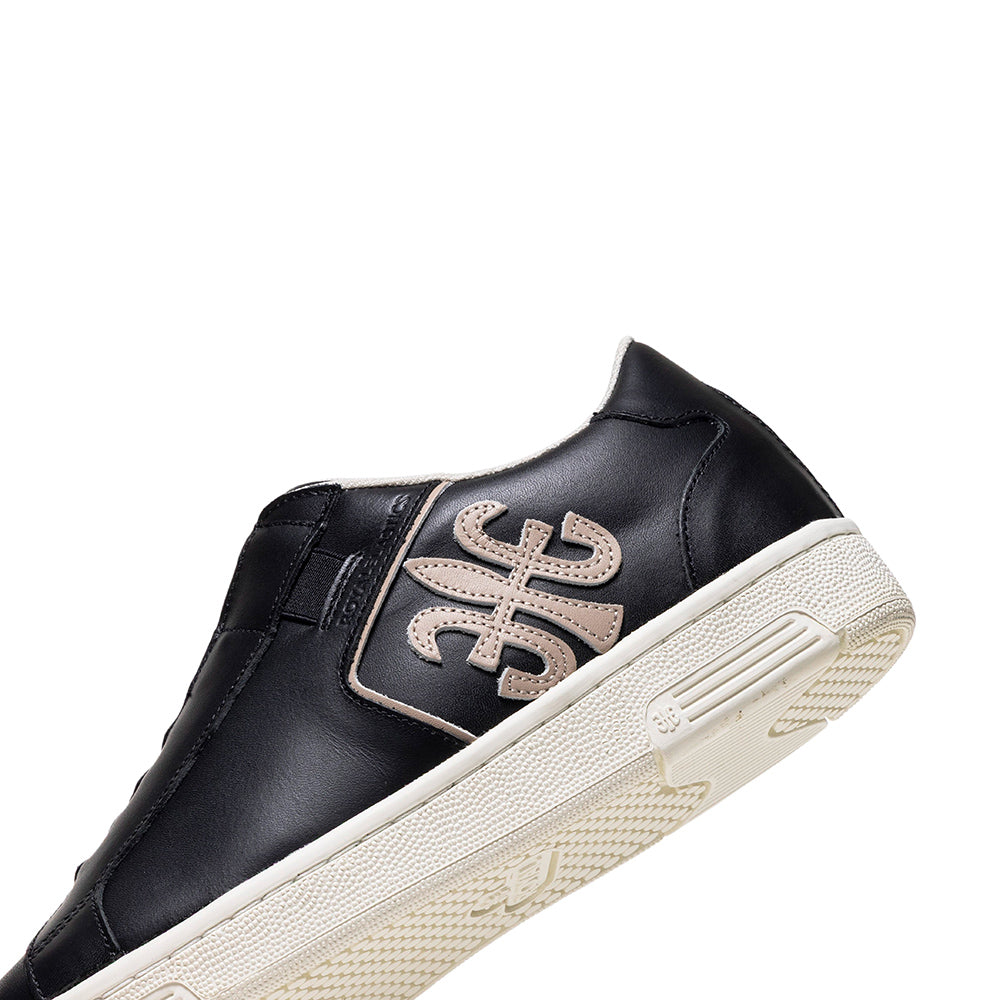 Men's Adelaide Black Beige Leather Sneakers 002653-998-5
