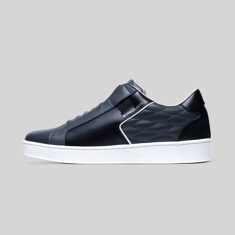 Men's Adelaide Lux Black Gray Leather Sneakers 002761-990-6