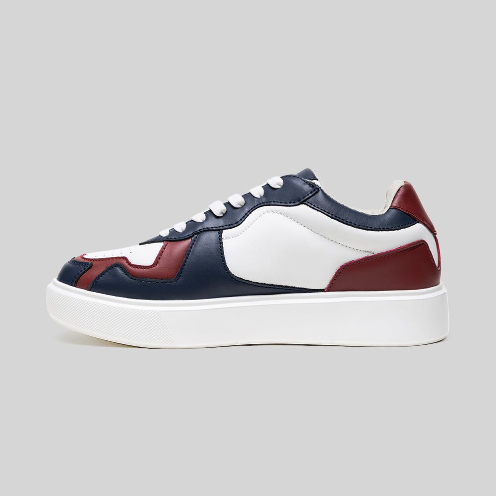 Men's Mercer White Dark Blue Dark Red Leather Sneakers 002961-051-2