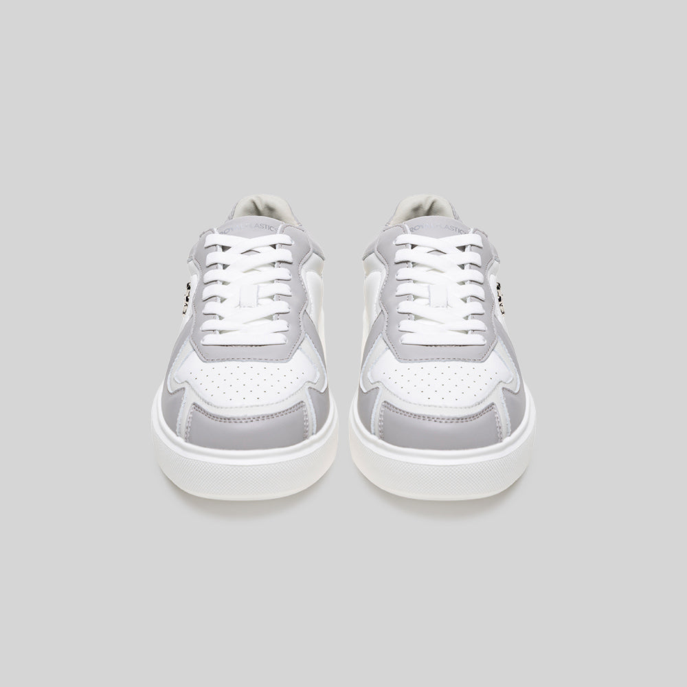 Men's Mercer White Gray Beige Leather Sneakers 002961-088-3