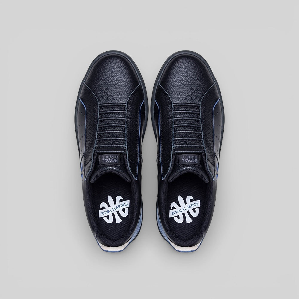 Men's Icon 2.0X Black Blue Leather Sneakers 006361-995-4