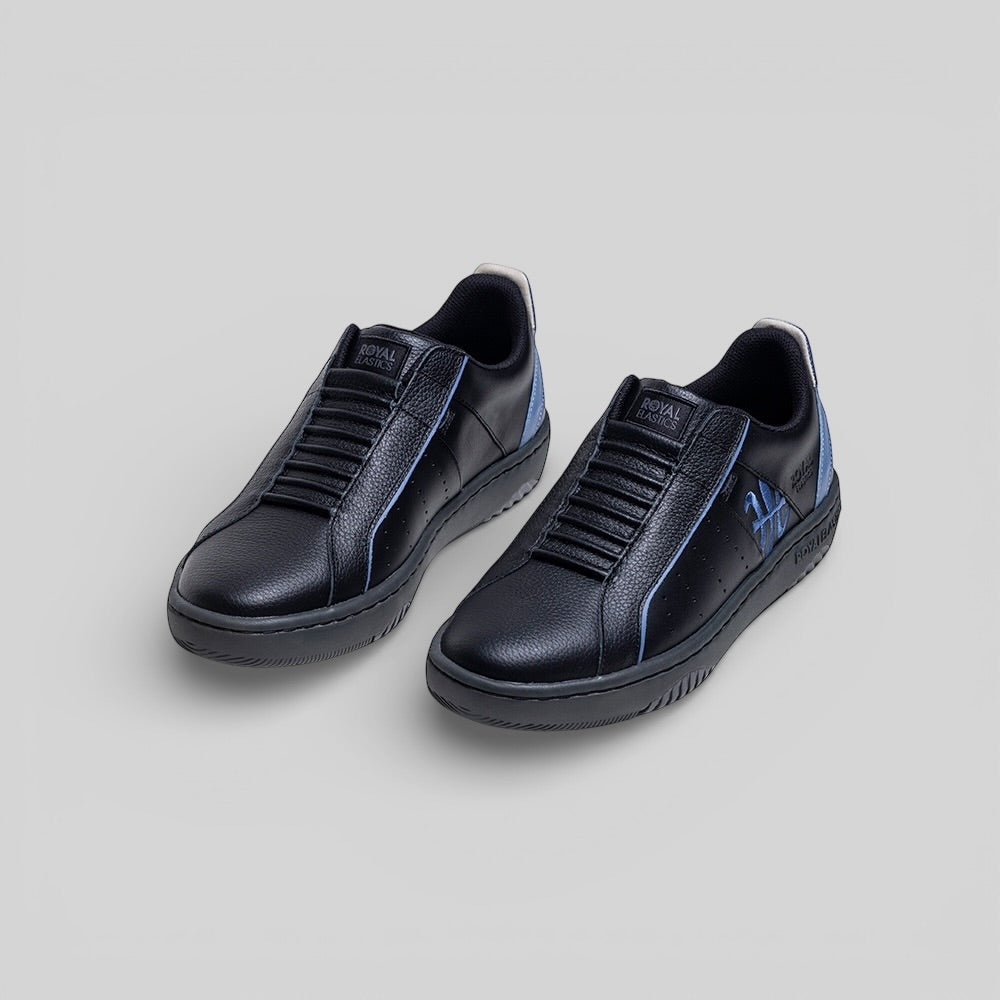 Men's Icon 2.0X Black Blue Leather Sneakers 006361-995-7