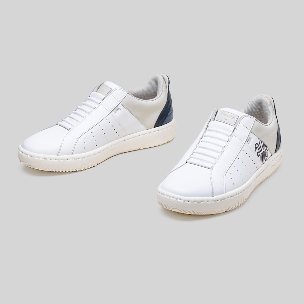 Men's Icon 2.0X White Beige Blue Leather Sneakers 006362-005