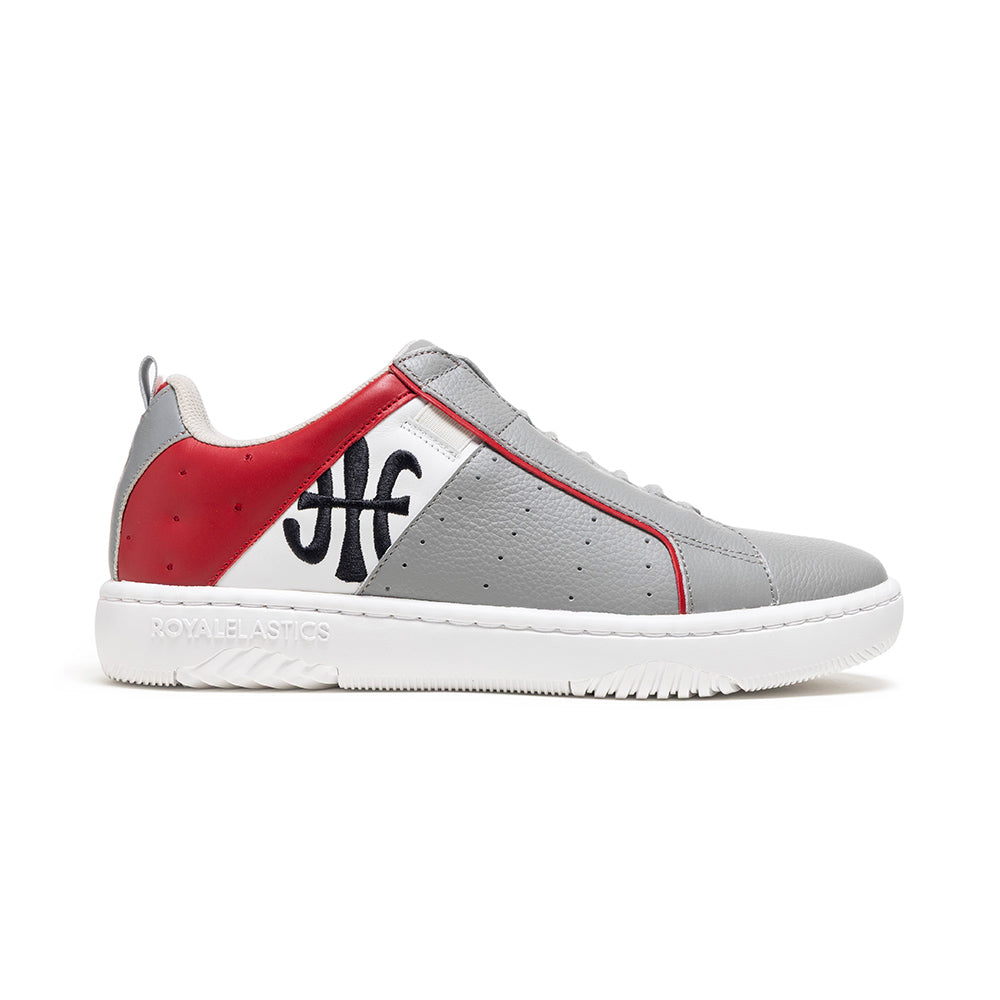 Men's Icon 2.0 Gray Red White Logo Leather Sneakers 006552-810