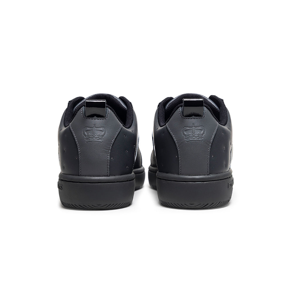 Men's Icon 2.0 Gray Black Logo Leather Sneakers 006552-990 - ROYAL ELASTICS