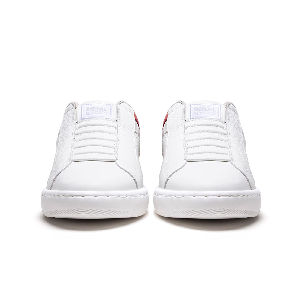 Men's Icon 2.0 White Red Gray Logo Leather Sneakers 006553-010