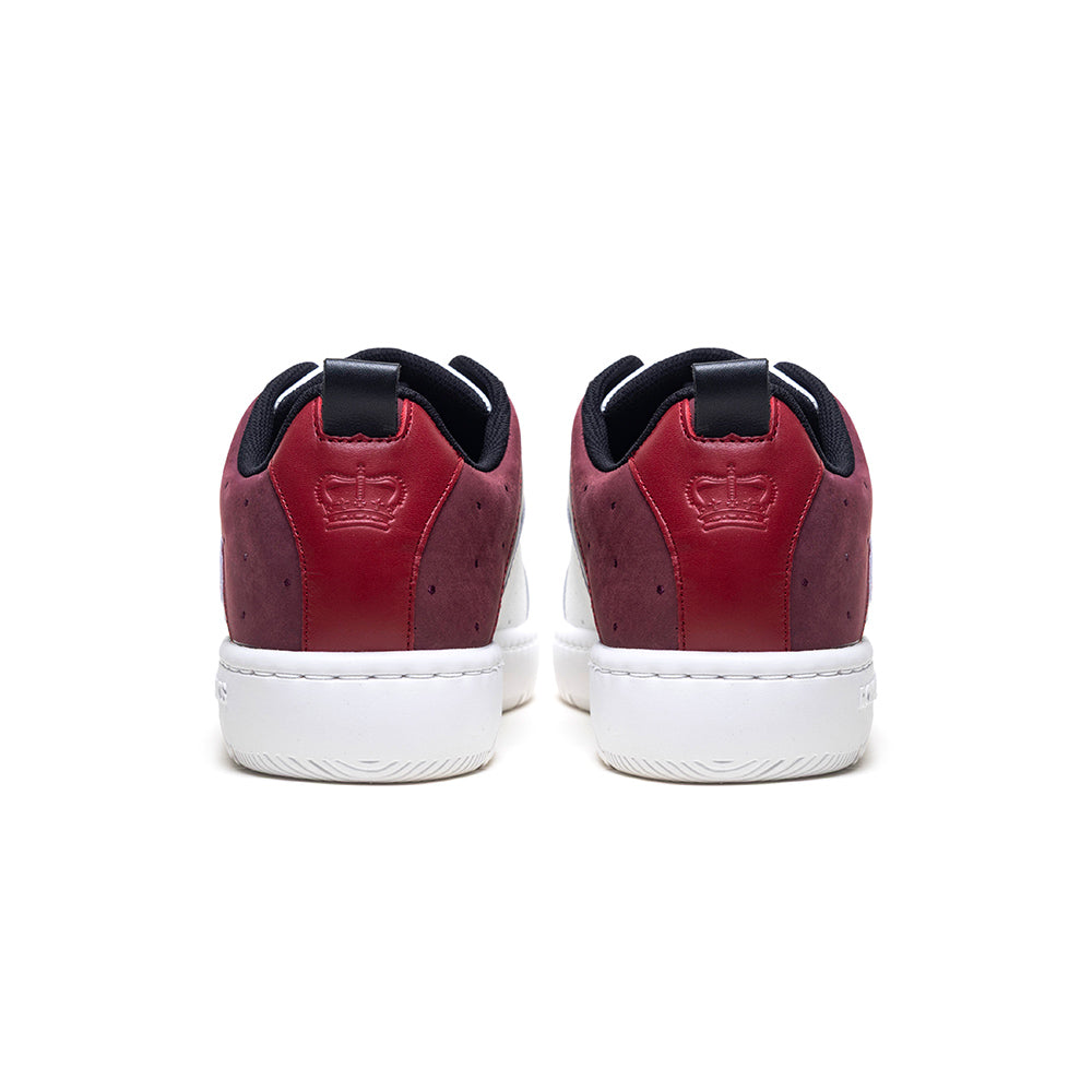 Men's Icon 2.0 White Red Black Logo Leather Sneakers 006553-091-3