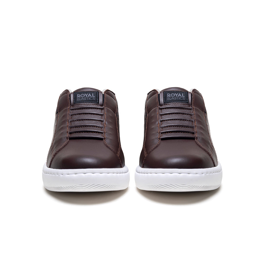 Men's Icon 2.0 Brown Black Logo Leather Sneakers 006553-773-2