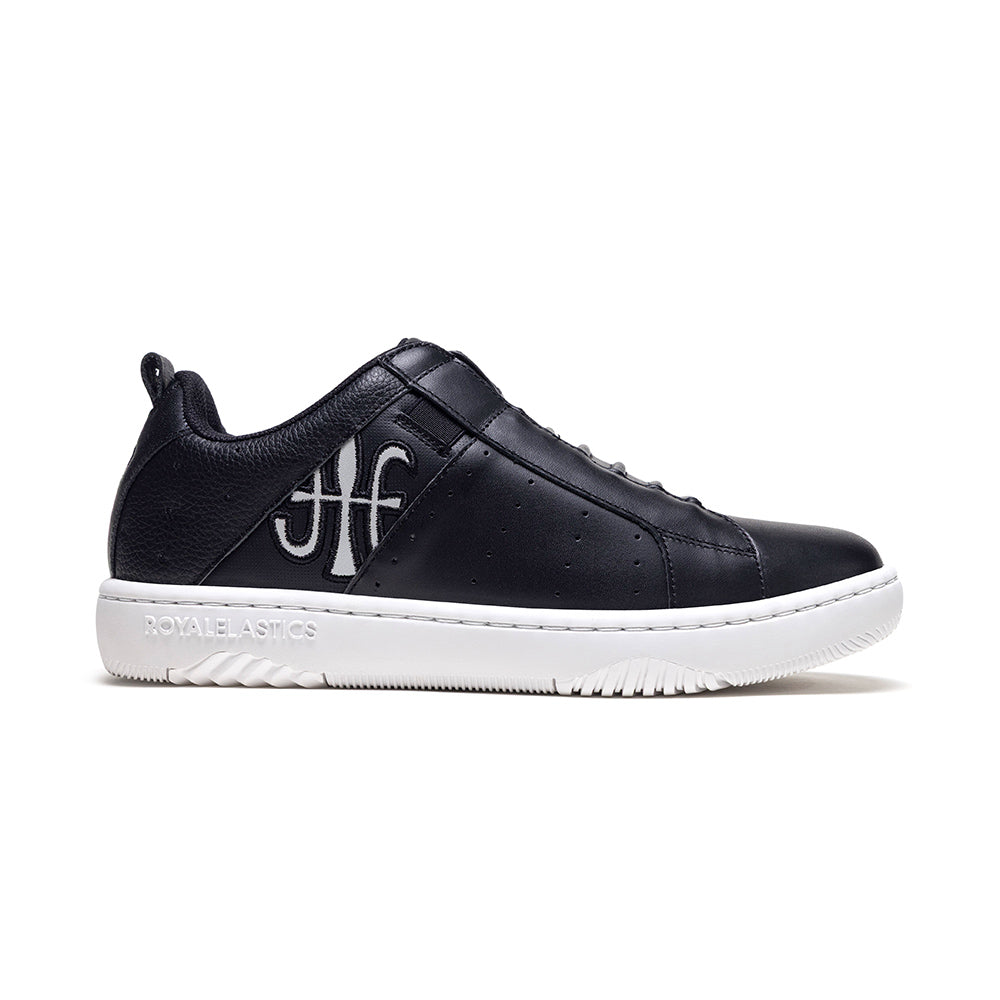 Men's Icon 2.0 Black Dark Blue Logo Leather Sneakers 006553-990
