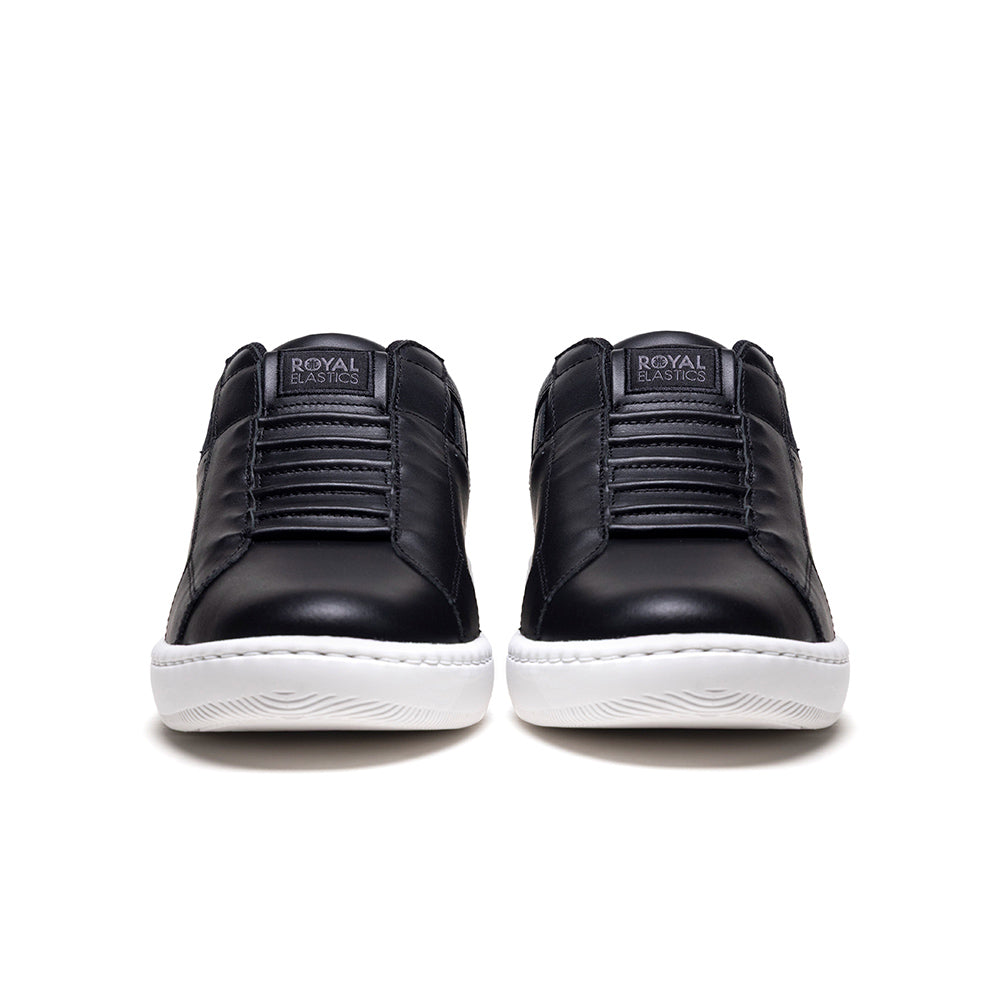 Men's Icon 2.0 Black Dark Blue Logo Leather Sneakers 006553-990
