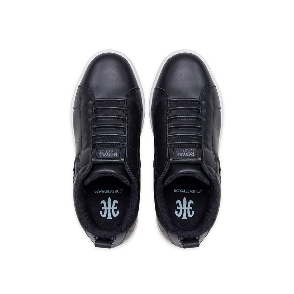 Men's Icon 2.0 Black Dark Blue Logo Leather Sneakers 006553-990-4
