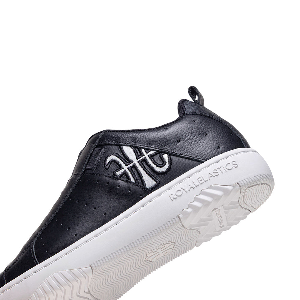 Men's Icon 2.0 Black Dark Blue Logo Leather Sneakers 006553-990-5