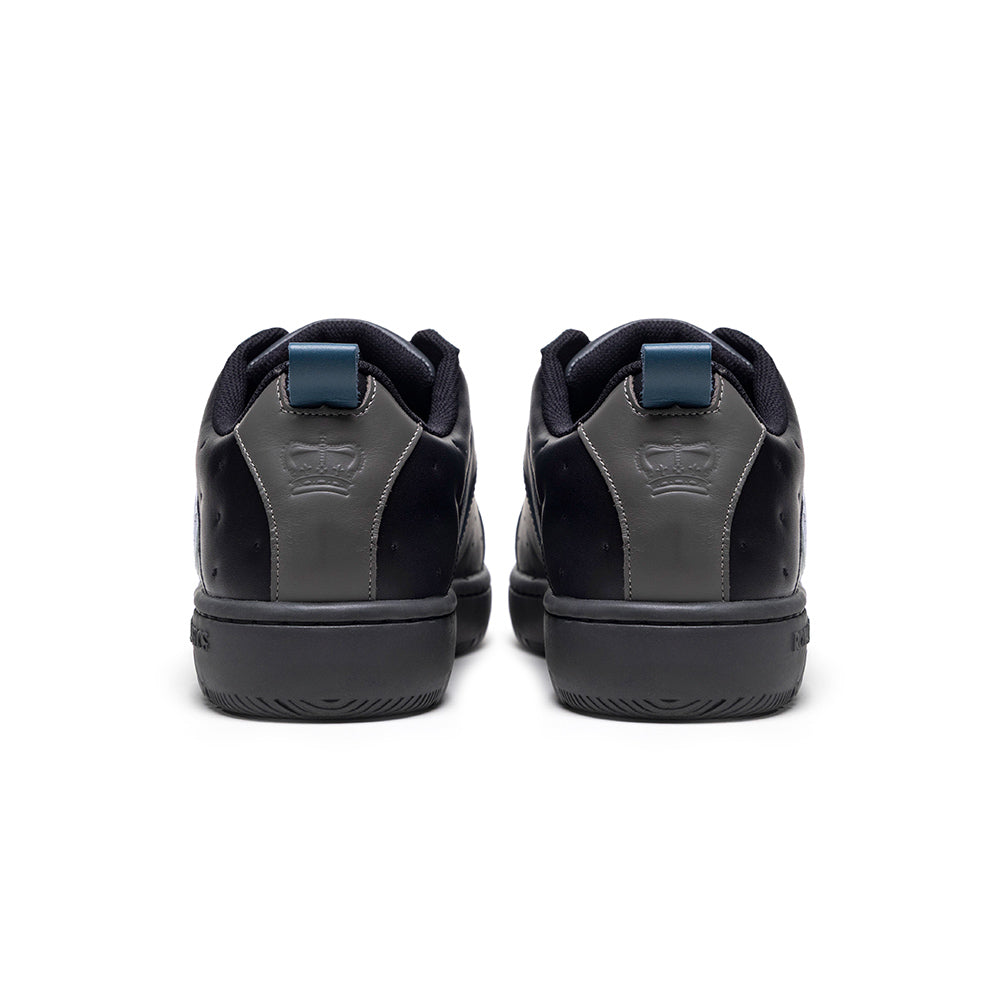 Men's Icon 2.0 Gray Black Blue Logo Leather Sneakers 006553-995-3