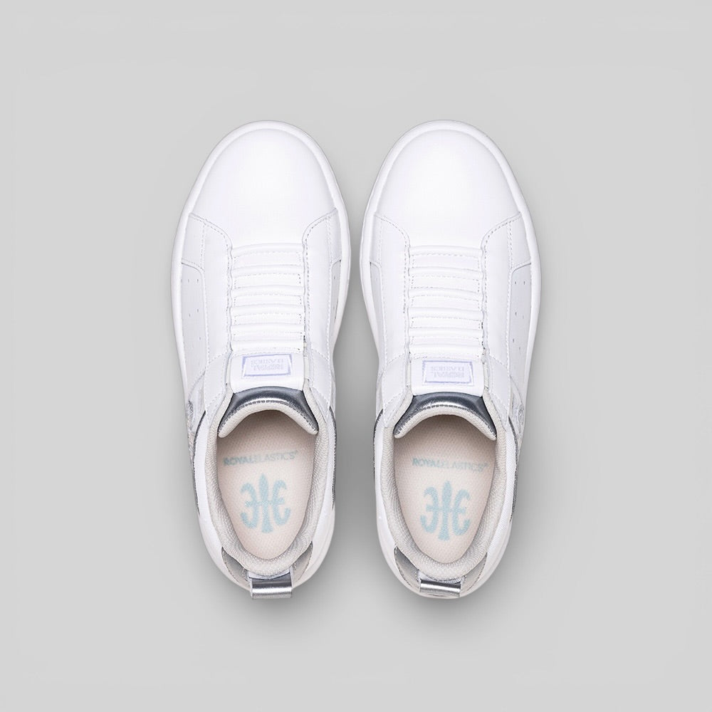 Men's Icon 2.0 White Silver Logo Leather Sneakers 006561-008-4