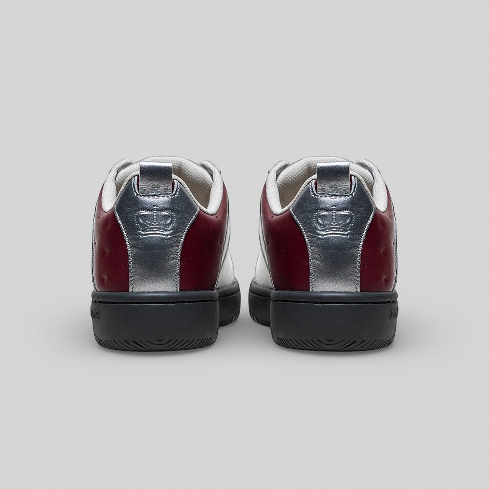 リアルレッド2 ロイヤルブルー2 Men's Icon 2.0 White Red Silver Logo Leather Sneakers 006561-017