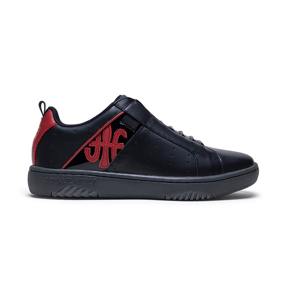 Men's Icon 2.0 Black Red Logo Leather Sneakers 006561-991