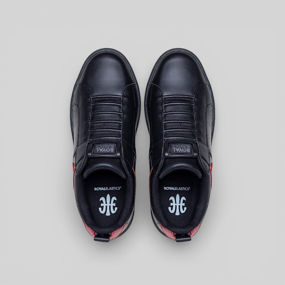 Men's Icon 2.0 Black Red Logo Leather Sneakers 006561-991-4