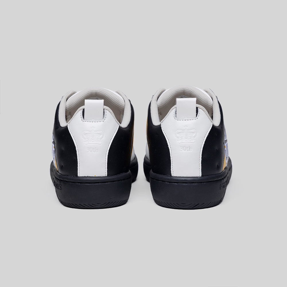 Men's Icon 2.0 White Yellow Black Logo Leather Sneakers 006562-039-4