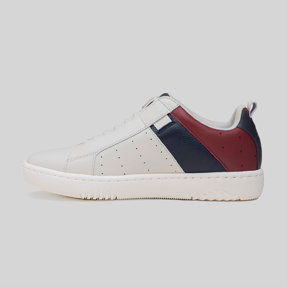 Men's Icon 2.0 Beige Blue Red Logo Leather Sneakers 006562-751-2