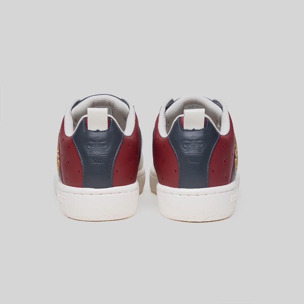 Men's Icon 2.0 Beige Blue Red Logo Leather Sneakers 006562-751-4