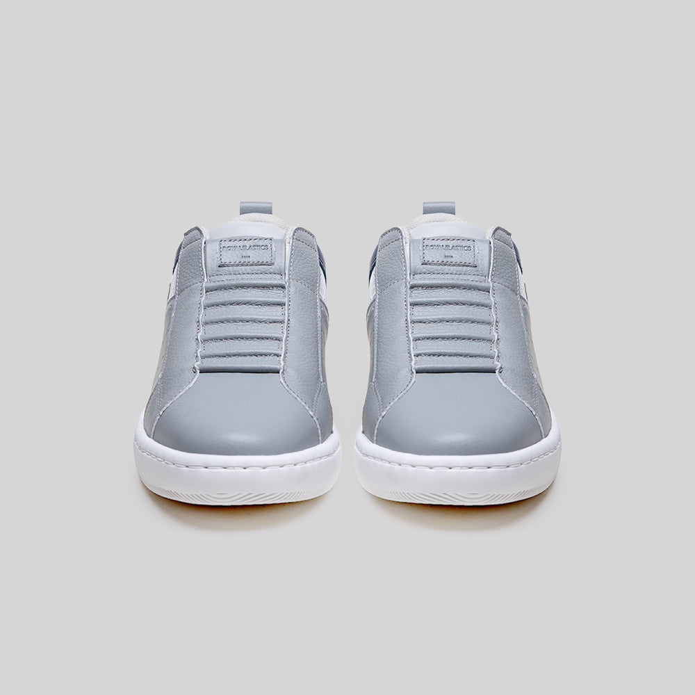 Men's Icon 2.0 Gray White Blue Logo Leather Sneakers 006562-805-3
