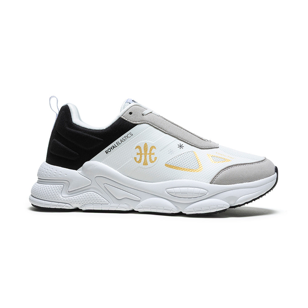 Men's SKY (Star I) White Black Gold Mesh Sneakers 007361-093 - ROYAL ELASTICS